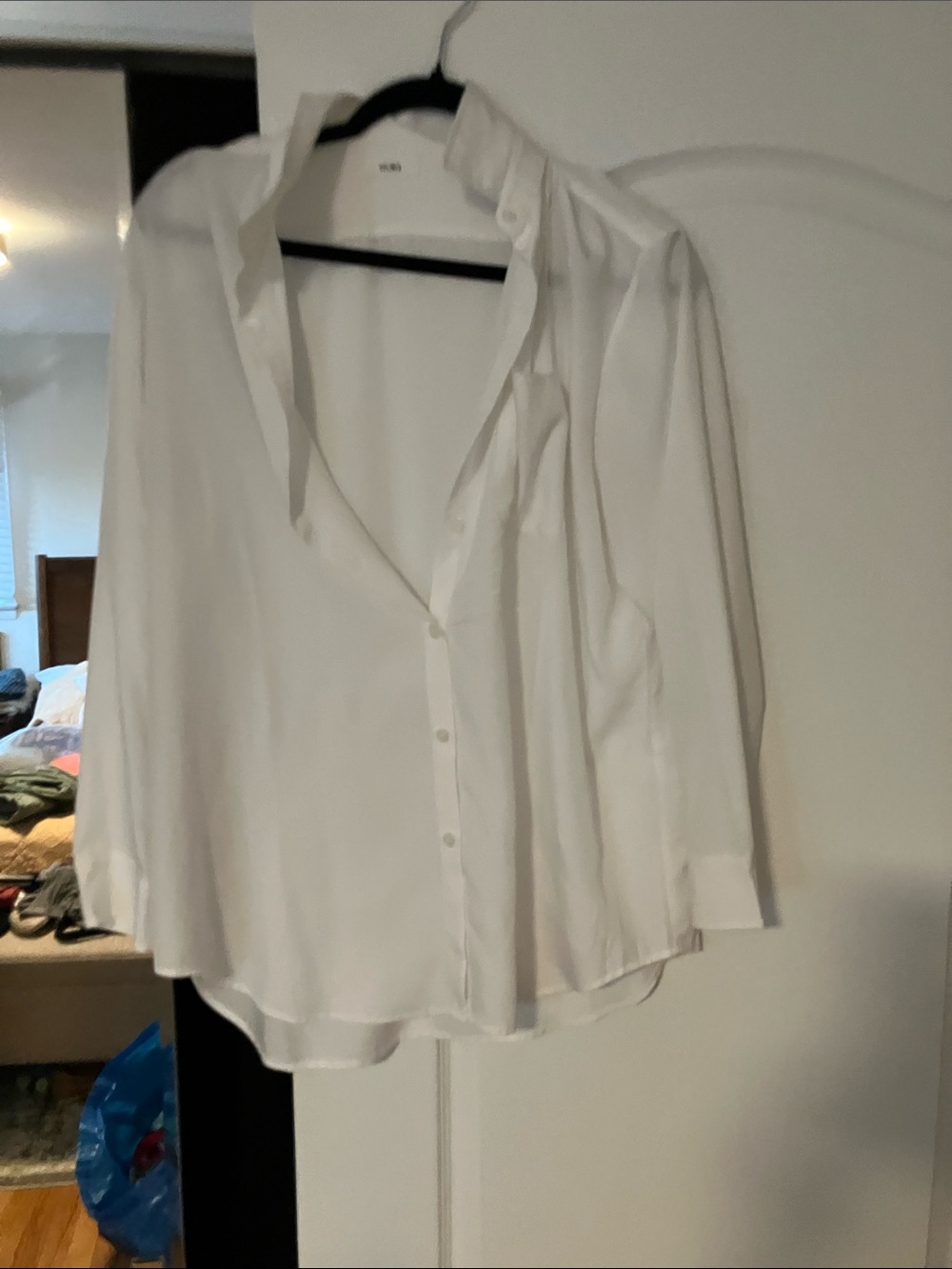 Storq maternity Women's White Button-Down Shirt - Relaxed Tailored Fit